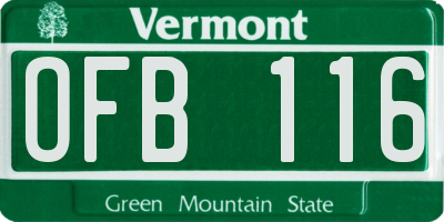 VT license plate OFB116