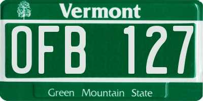 VT license plate OFB127