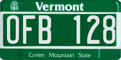 VT license plate OFB128