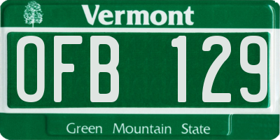 VT license plate OFB129
