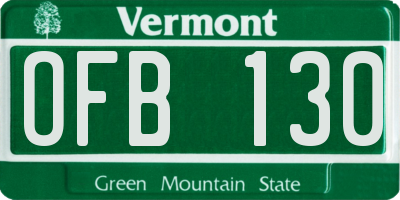 VT license plate OFB130