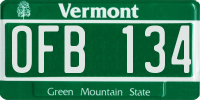VT license plate OFB134