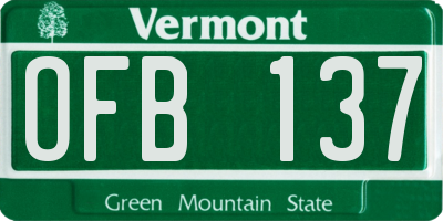 VT license plate OFB137