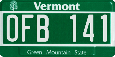 VT license plate OFB141