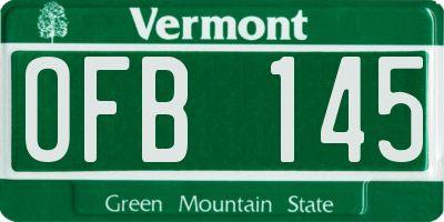 VT license plate OFB145