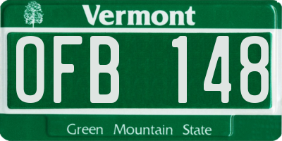 VT license plate OFB148