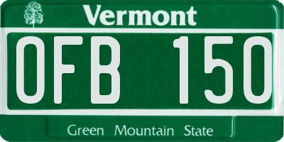 VT license plate OFB150