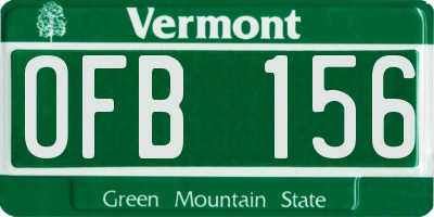 VT license plate OFB156