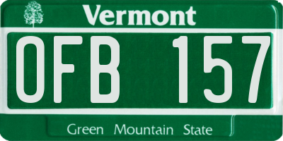 VT license plate OFB157