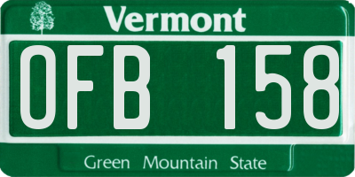 VT license plate OFB158