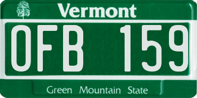VT license plate OFB159