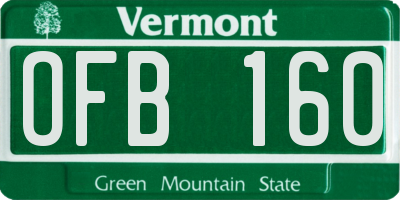 VT license plate OFB160