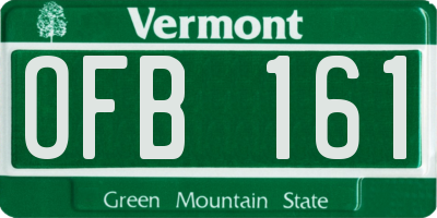 VT license plate OFB161