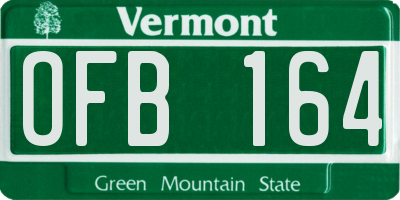 VT license plate OFB164