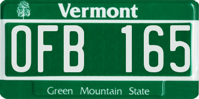 VT license plate OFB165