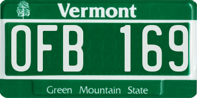 VT license plate OFB169