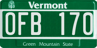 VT license plate OFB170