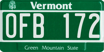 VT license plate OFB172