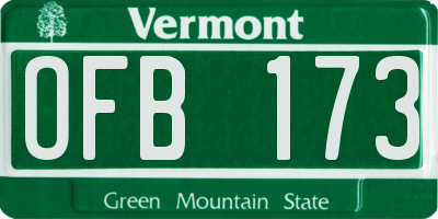VT license plate OFB173