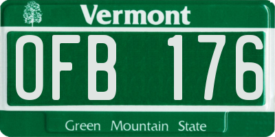 VT license plate OFB176