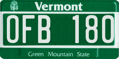 VT license plate OFB180