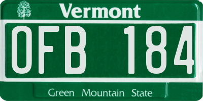 VT license plate OFB184