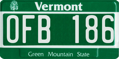 VT license plate OFB186