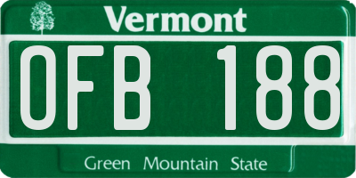 VT license plate OFB188