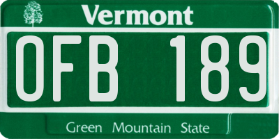 VT license plate OFB189