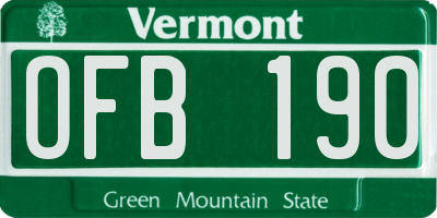 VT license plate OFB190