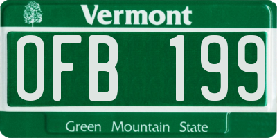 VT license plate OFB199