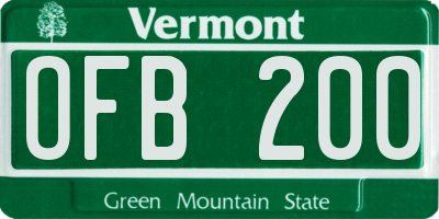 VT license plate OFB200