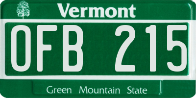 VT license plate OFB215