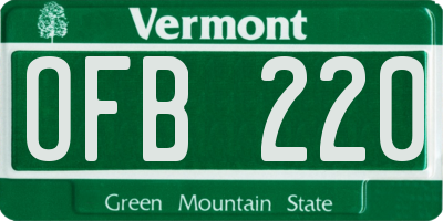 VT license plate OFB220