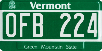 VT license plate OFB224