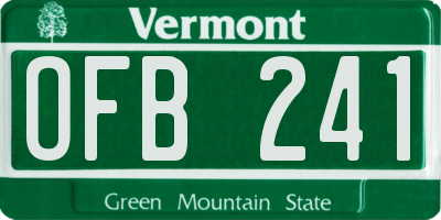 VT license plate OFB241