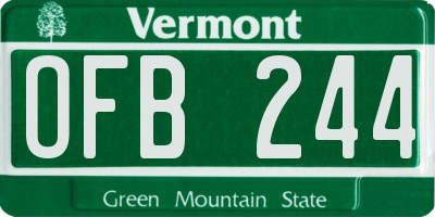 VT license plate OFB244