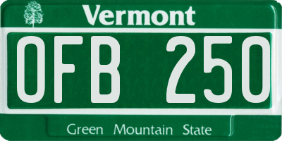 VT license plate OFB250