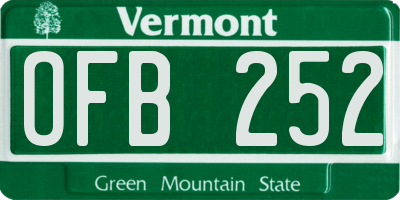 VT license plate OFB252