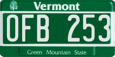 VT license plate OFB253
