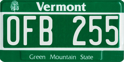VT license plate OFB255