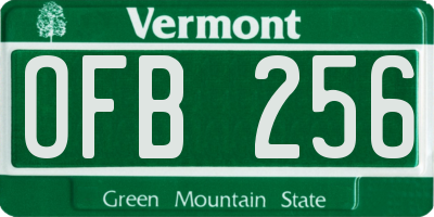VT license plate OFB256