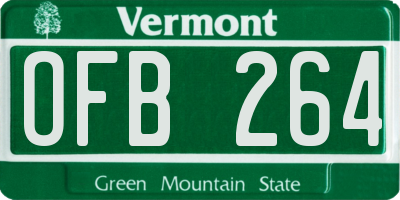 VT license plate OFB264