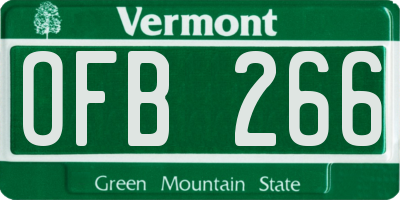 VT license plate OFB266
