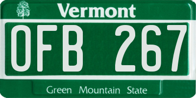 VT license plate OFB267