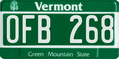 VT license plate OFB268