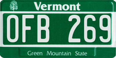 VT license plate OFB269