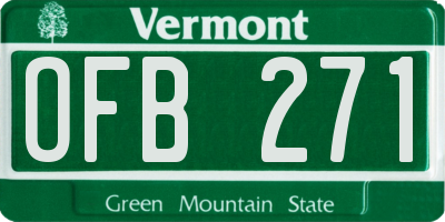 VT license plate OFB271
