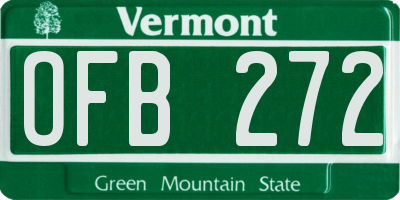 VT license plate OFB272
