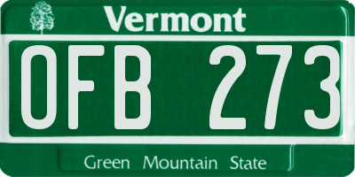 VT license plate OFB273